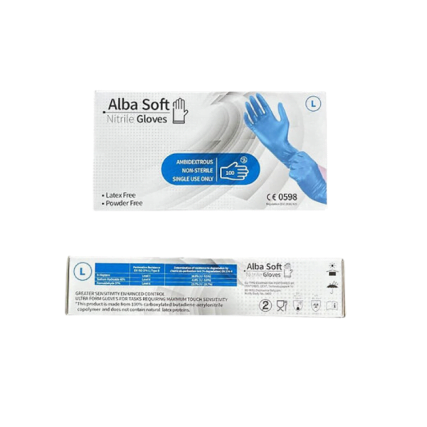 GUANTE ALBA SOFT NITRILO CELESTE