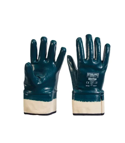 GUANTE NITRILO NITRITOP AZUL (PUÑO SEGURIDAD) STEELPRO
